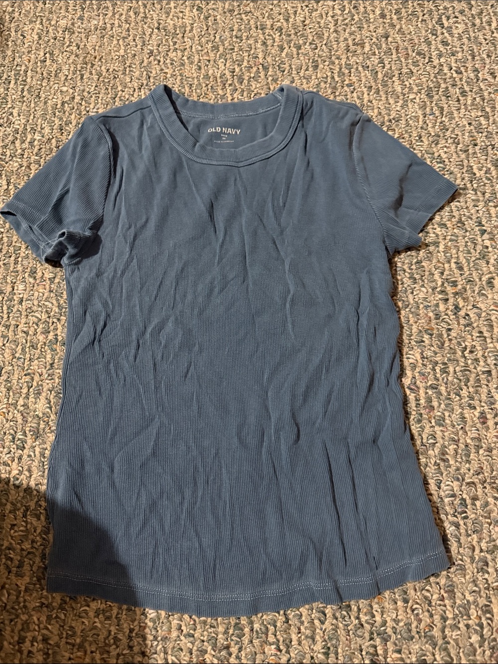 Old Navy Short Sleeve Ribbed Tee - Slate Blue